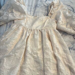 Storia Cream Textured Dress